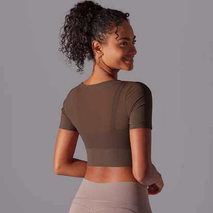 Mesh Double-Layer Yoga Top