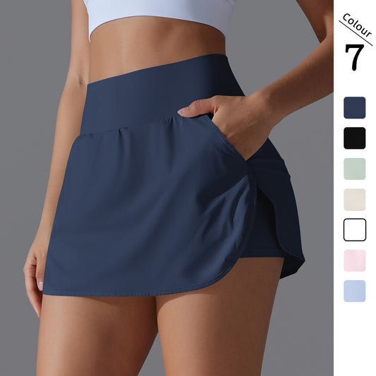 Cooling UV-Protection High-Waist Tennis Skirt – 2-in-1 Yoga Skort