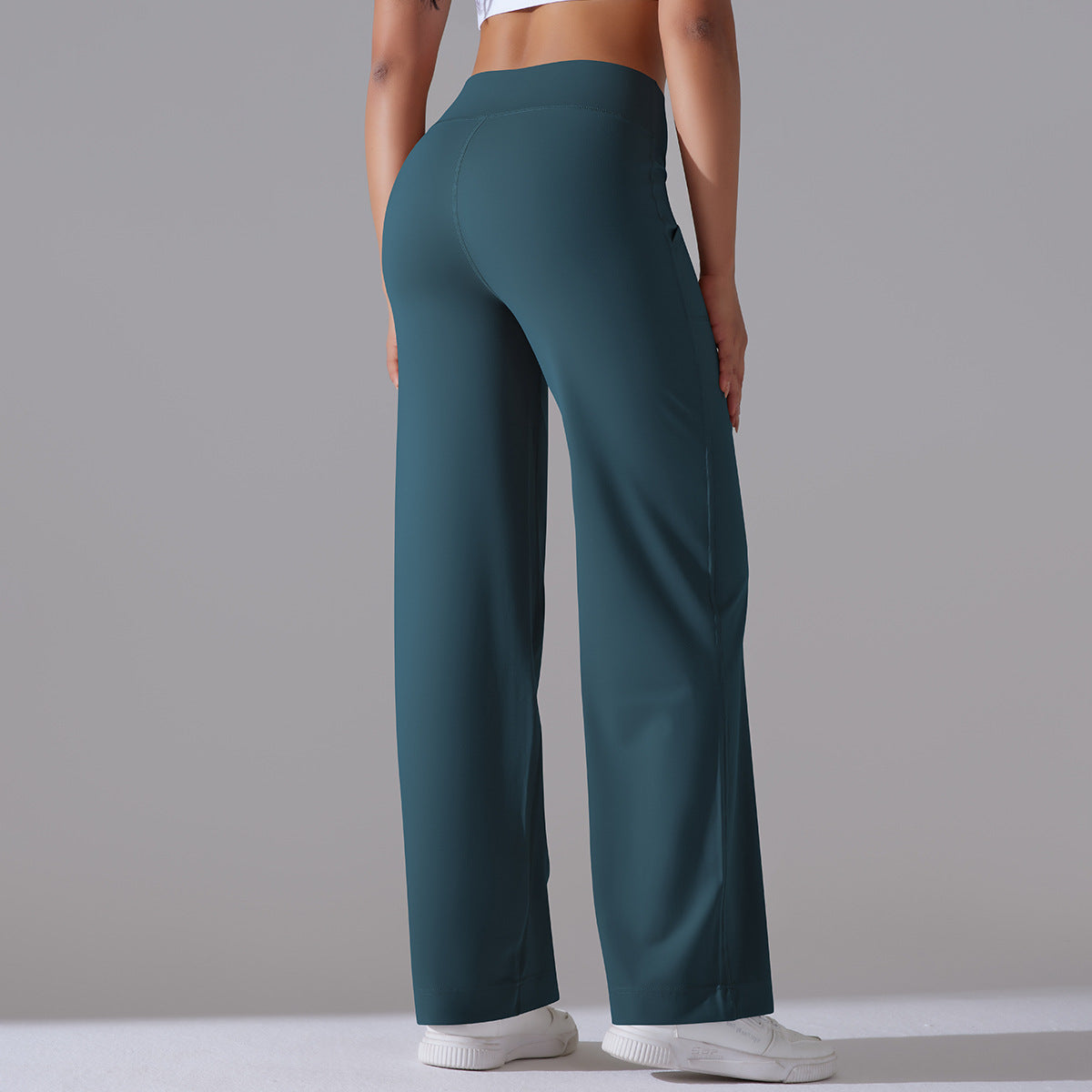 Brushed High-Waist Wide-Leg Yoga Pants – Breathable & Relaxed Fit