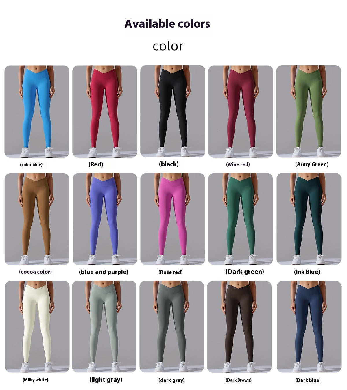 Seamless Knit Cross-Waist Peach Lift Yoga Leggings – 9/10 Length