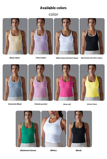 Ribbed High-Stretch Longline Sports Tank