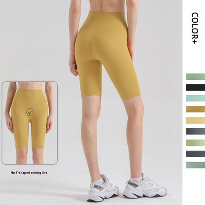 Classic Spring and Summer New Brushed Nude Feel Sports Five Points Yoga Pants Women's Sports Running Workout Shorts No Embarrassment Line