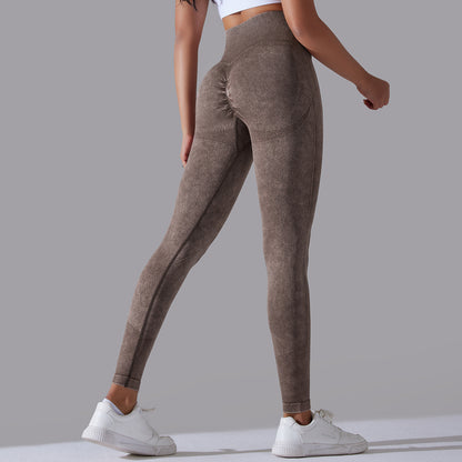 Seamless Moon-Wash High-Waist Peach Lift Yoga Leggings – 9/10 Length