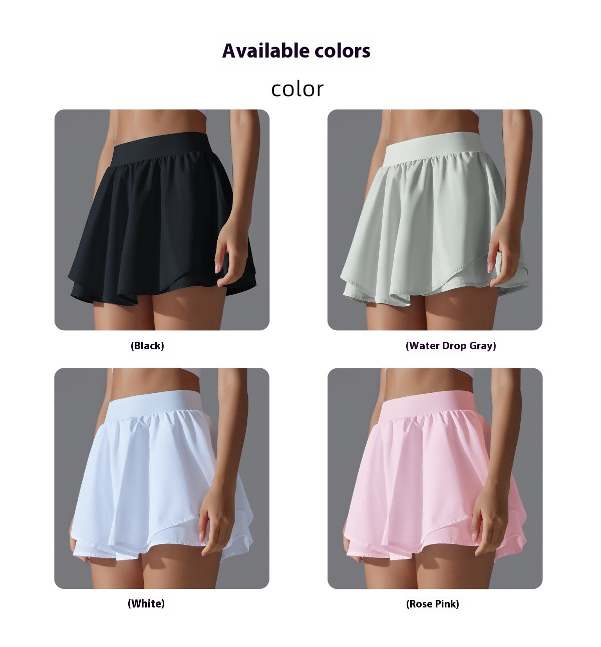 Double-Layer Tennis Skirt with Pockets – High-Stretch & Tight Fit