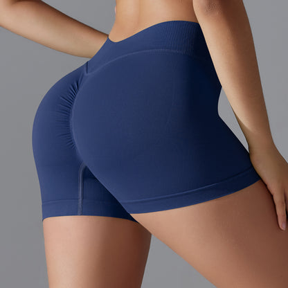 Seamless Knit V-Waist Peach Lift Yoga Shorts – 3-Inch Fit