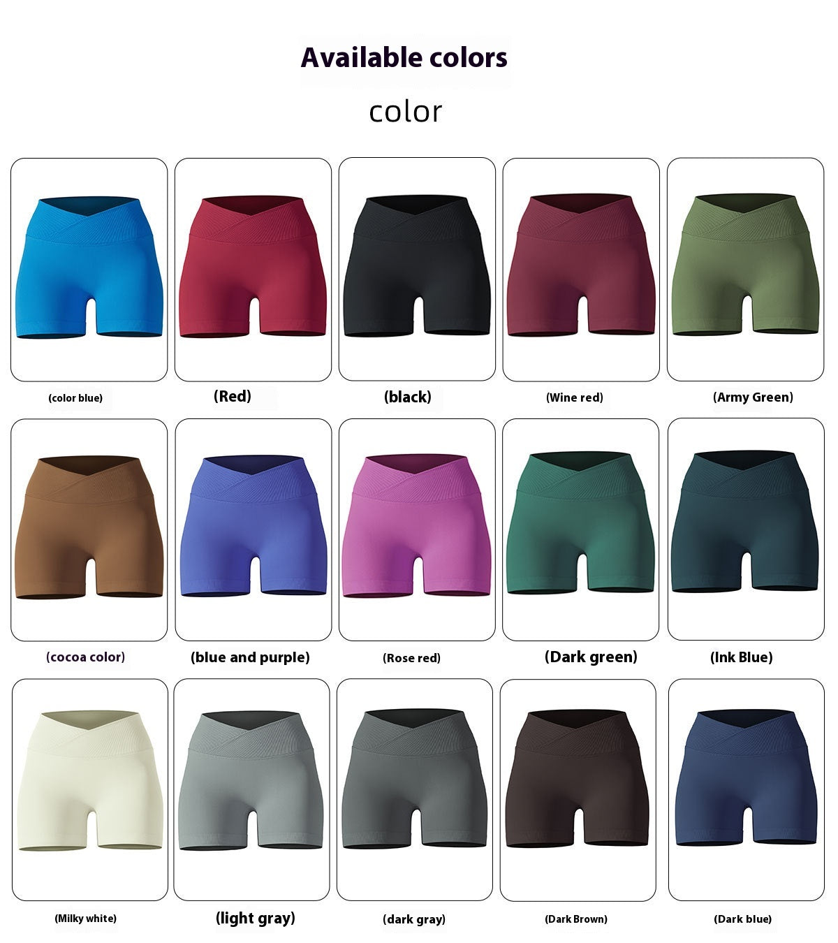 Seamless Breathable Cross-Waist Peach Lift Yoga Shorts