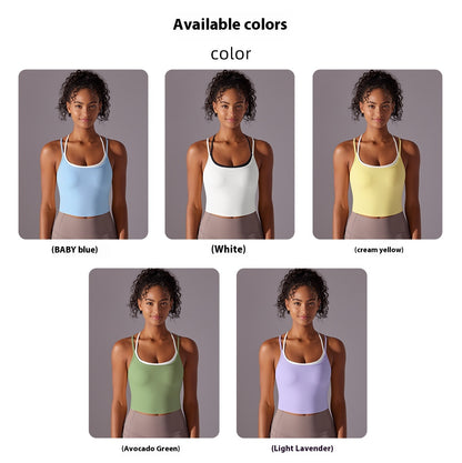 Double-Layer Cross-Back Yoga Bra