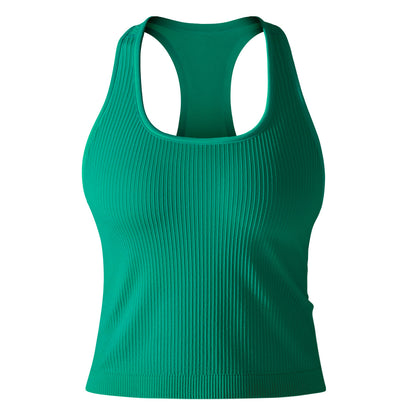 Ribbed High-Stretch Longline Sports Tank