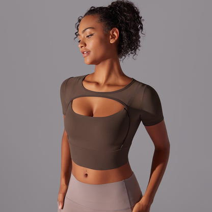 Mesh Double-Layer Yoga Top