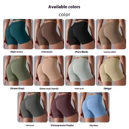 Seamless High-Waist Peach Lift Yoga Shorts – High-Stretch, 3-Inch Fit