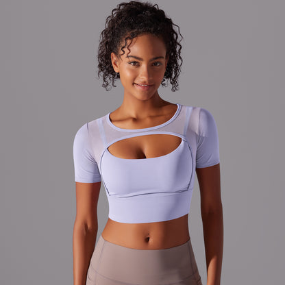 Mesh Double-Layer Yoga Top