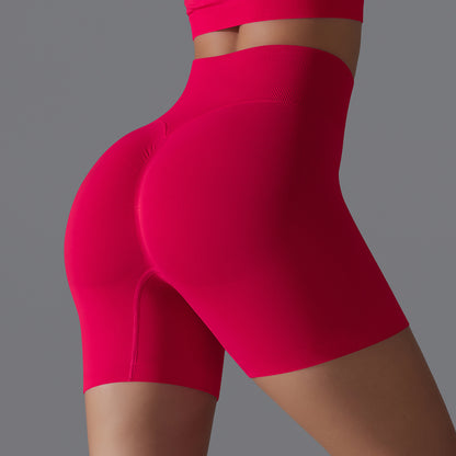 Seamless High-Waist Peach Lift Yoga Shorts – Tight Fit