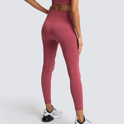 Seamless High-Waist Peach Lift Yoga Leggings – Breathable & Quick-Dry