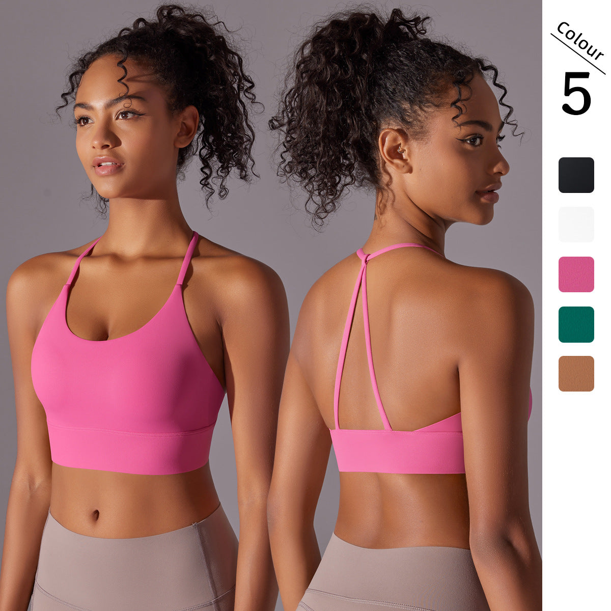 Nylon Cross-Strap Sports Bra