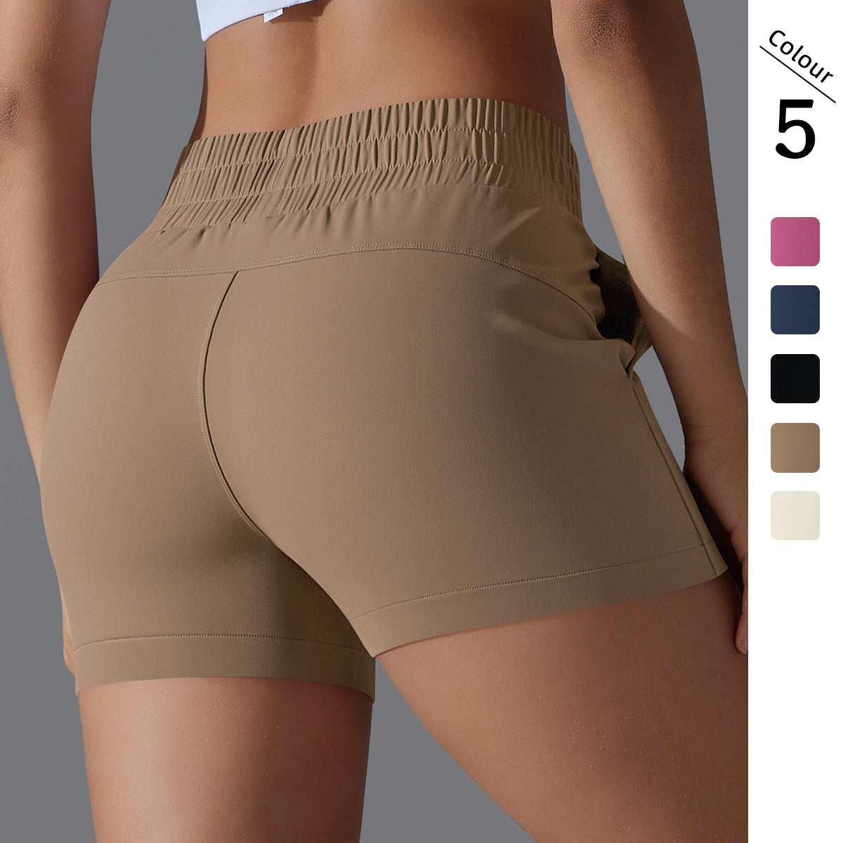 Nylon-Spandex Pocket Bike Yoga Shorts – 3-Inch Tight Fit