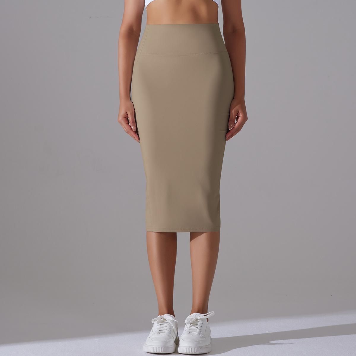 Barely-There High-Waist Bodycon Yoga Skirt – Mid-Length, High-Stretch