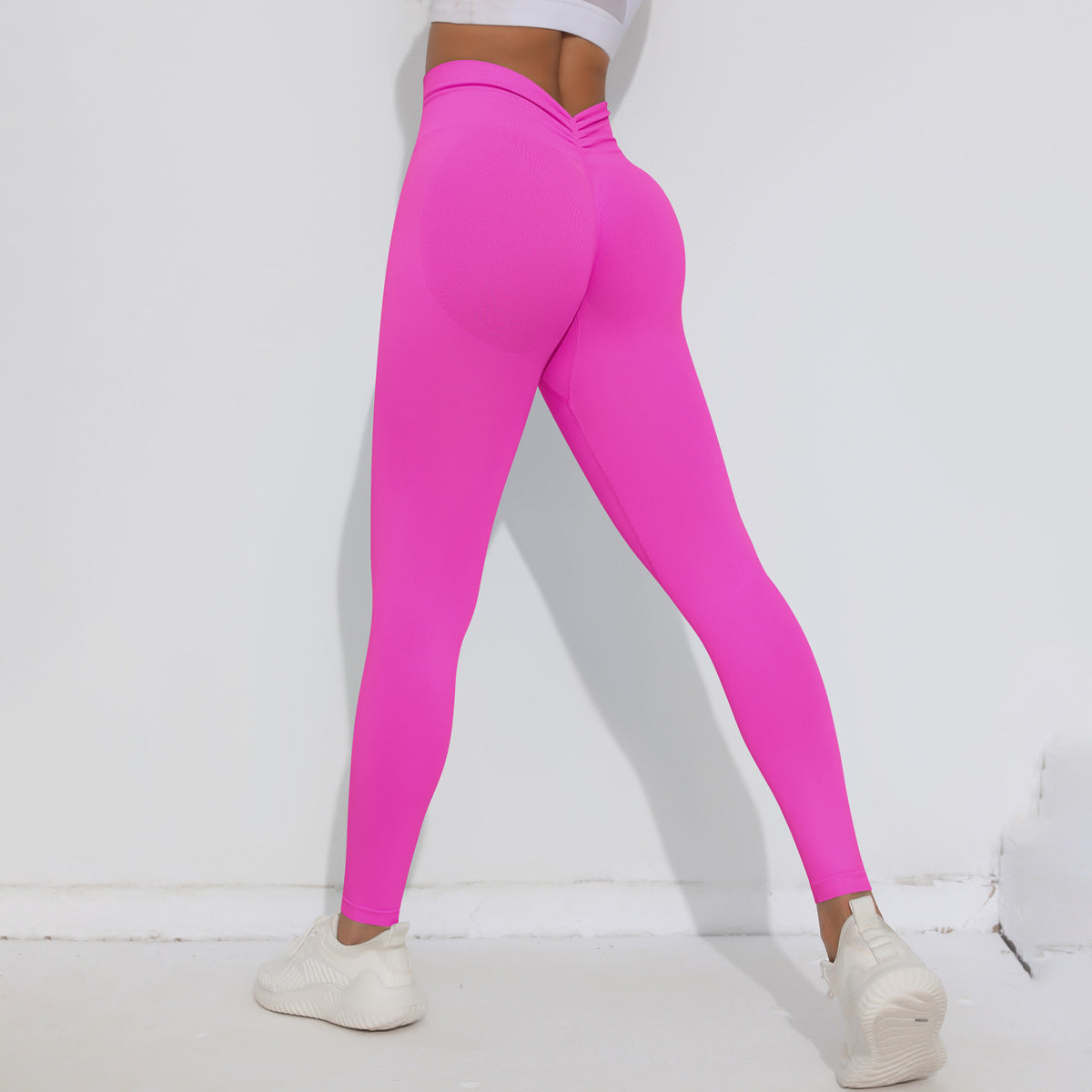 Seamless V-Waist High-Waist Peach Lift Yoga Leggings – 9/10 Length