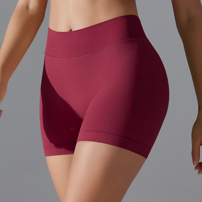 Seamless Knit V-Waist Peach Lift Yoga Shorts – 3-Inch Fit