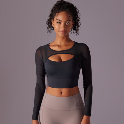 Mesh Long-Sleeve Yoga Top