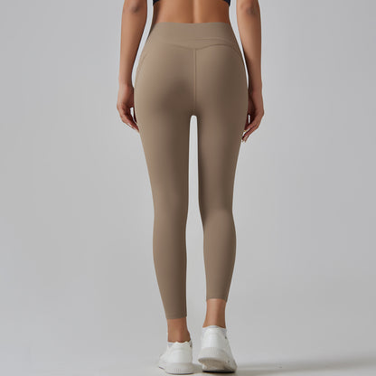 High-Waist Barely-There Yoga Leggings – Seamless, Quick-Dry & Peach Lift