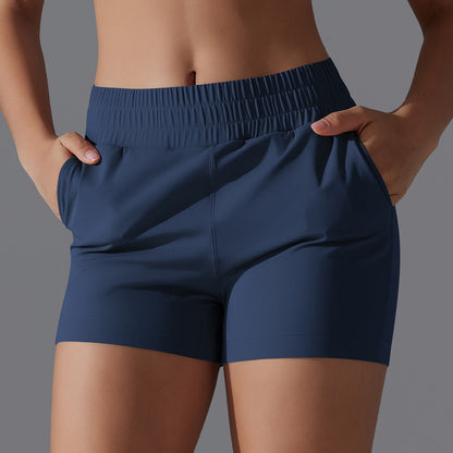 Nylon-Spandex Pocket Bike Yoga Shorts – 3-Inch Tight Fit