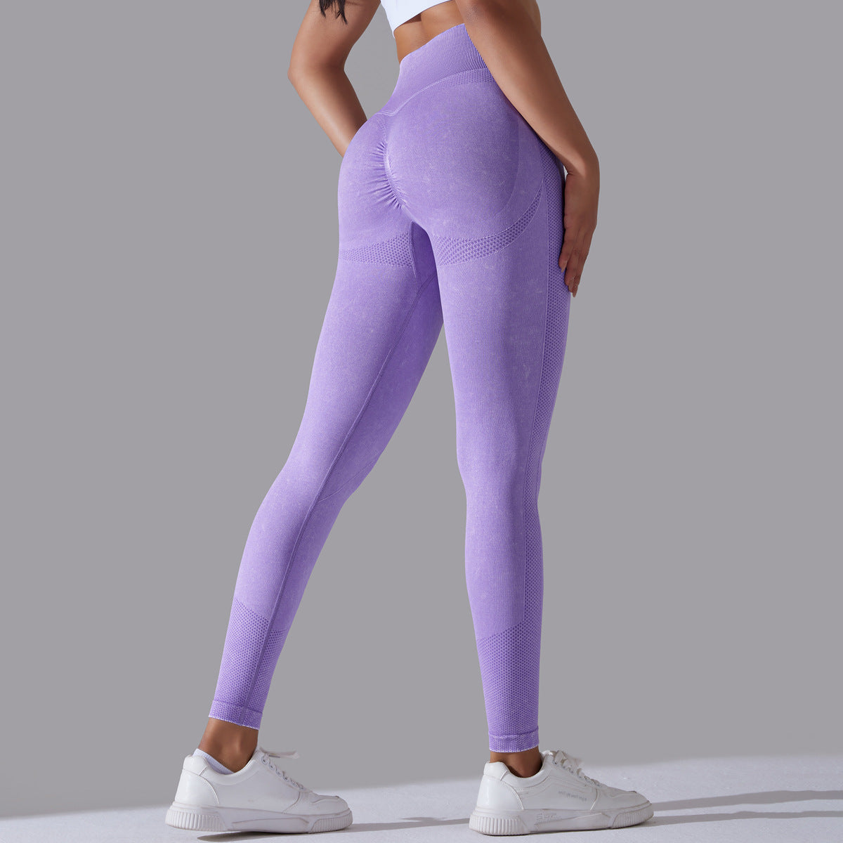 Seamless Moon-Wash High-Waist Peach Lift Yoga Leggings – 9/10 Length