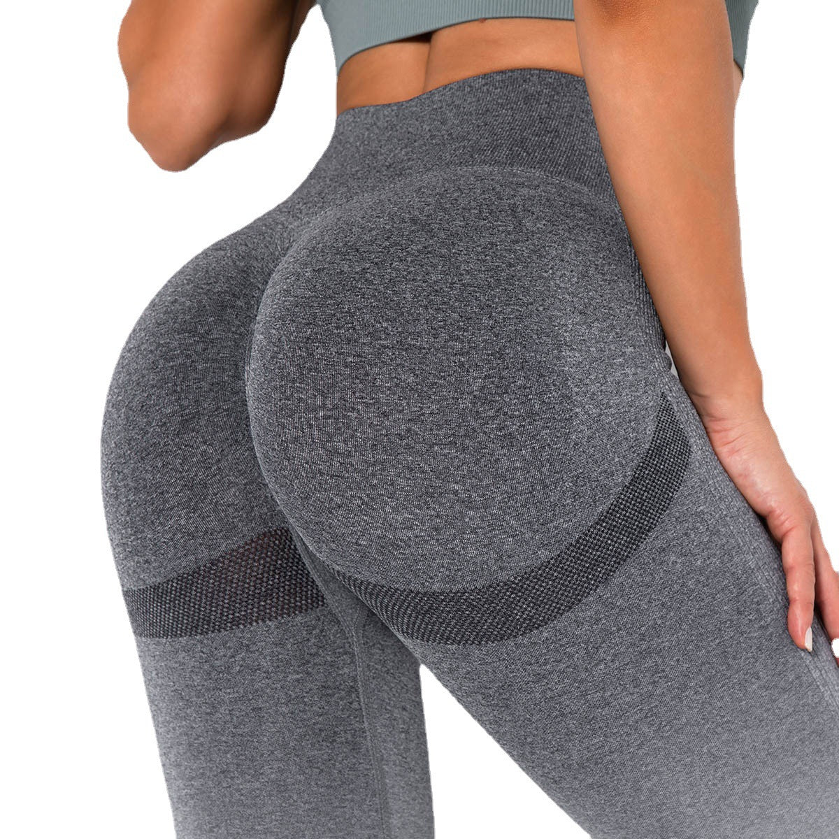 Seamless Gradient Smiley Yoga Leggings – Tight Fit & Peach Lift