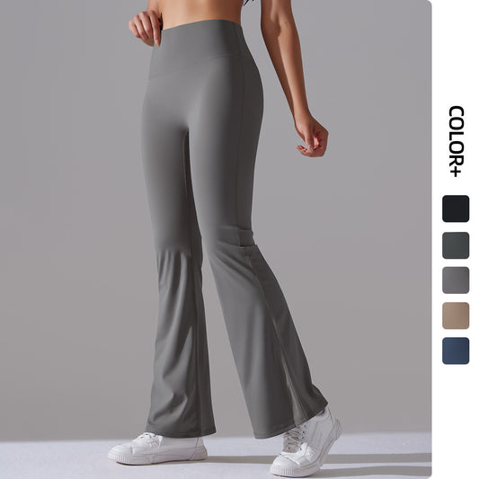 Double-Brushed High-Waist Wide-Leg Yoga Pants – Soft & Breathable