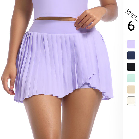 Pleated Tennis Skirt – Quick-Dry Yoga Skort with Anti-Exposure Design