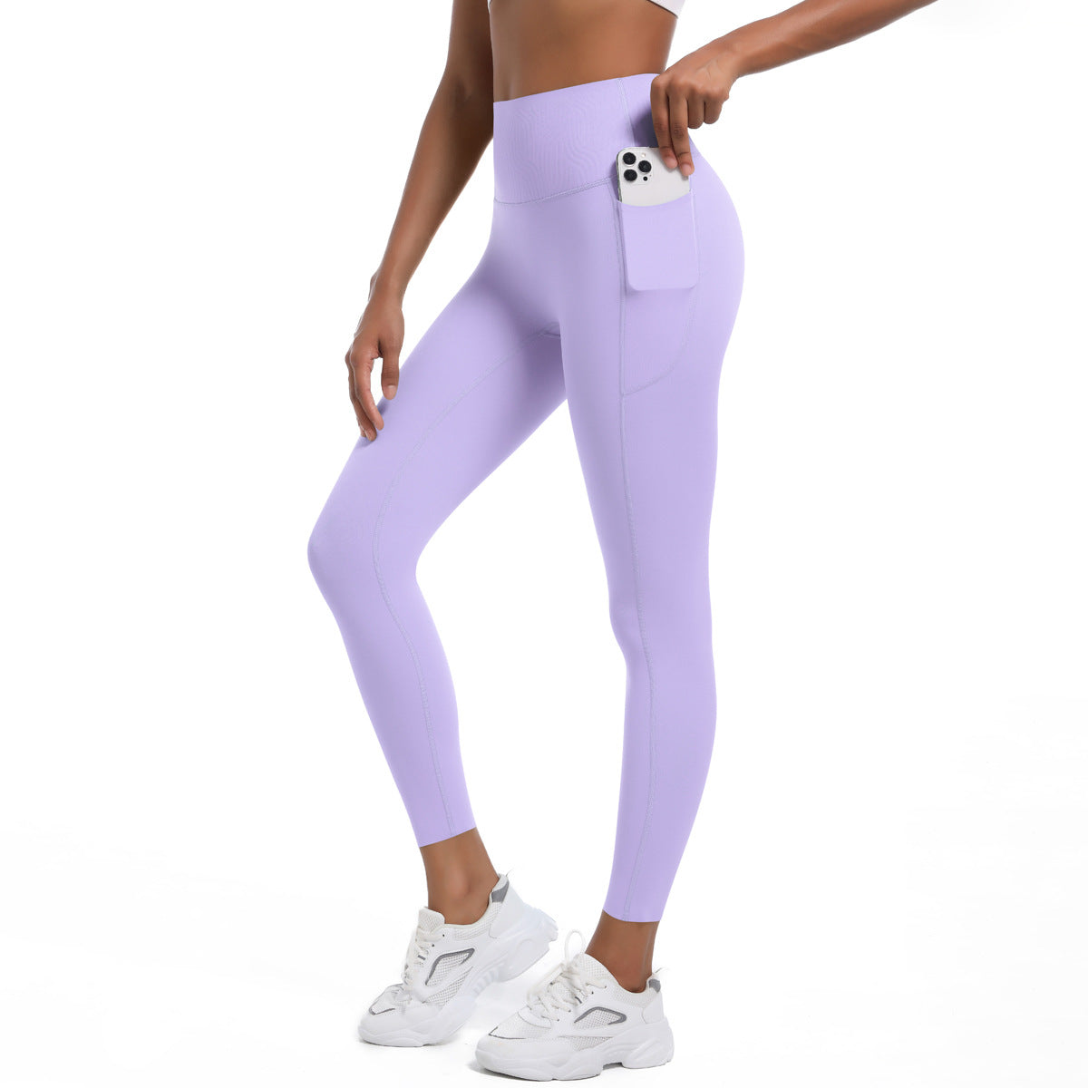 Seamless High-Stretch Double-Sided Nylon Yoga Leggings – Pocket & Tight Fit