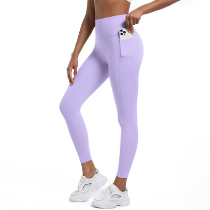 Seamless High-Stretch Double-Sided Nylon Yoga Leggings – Pocket & Tight Fit