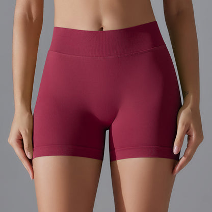 Seamless Knit V-Waist Peach Lift Yoga Shorts – 3-Inch Fit