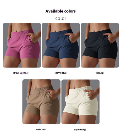 Nylon-Spandex Pocket Bike Yoga Shorts – 3-Inch Tight Fit