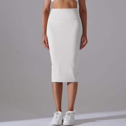 Barely-There High-Waist Bodycon Yoga Skirt – Mid-Length, High-Stretch