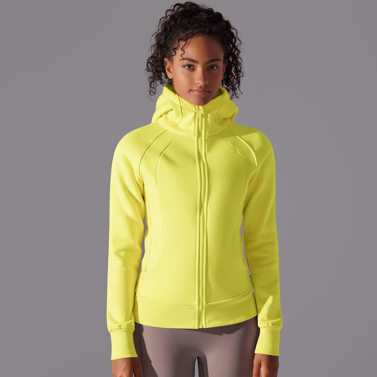 Solid Color Hooded Training Jacket – Thickened Outdoor Activewear