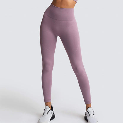 Seamless High-Waist Peach Lift Yoga Leggings – Breathable & Quick-Dry