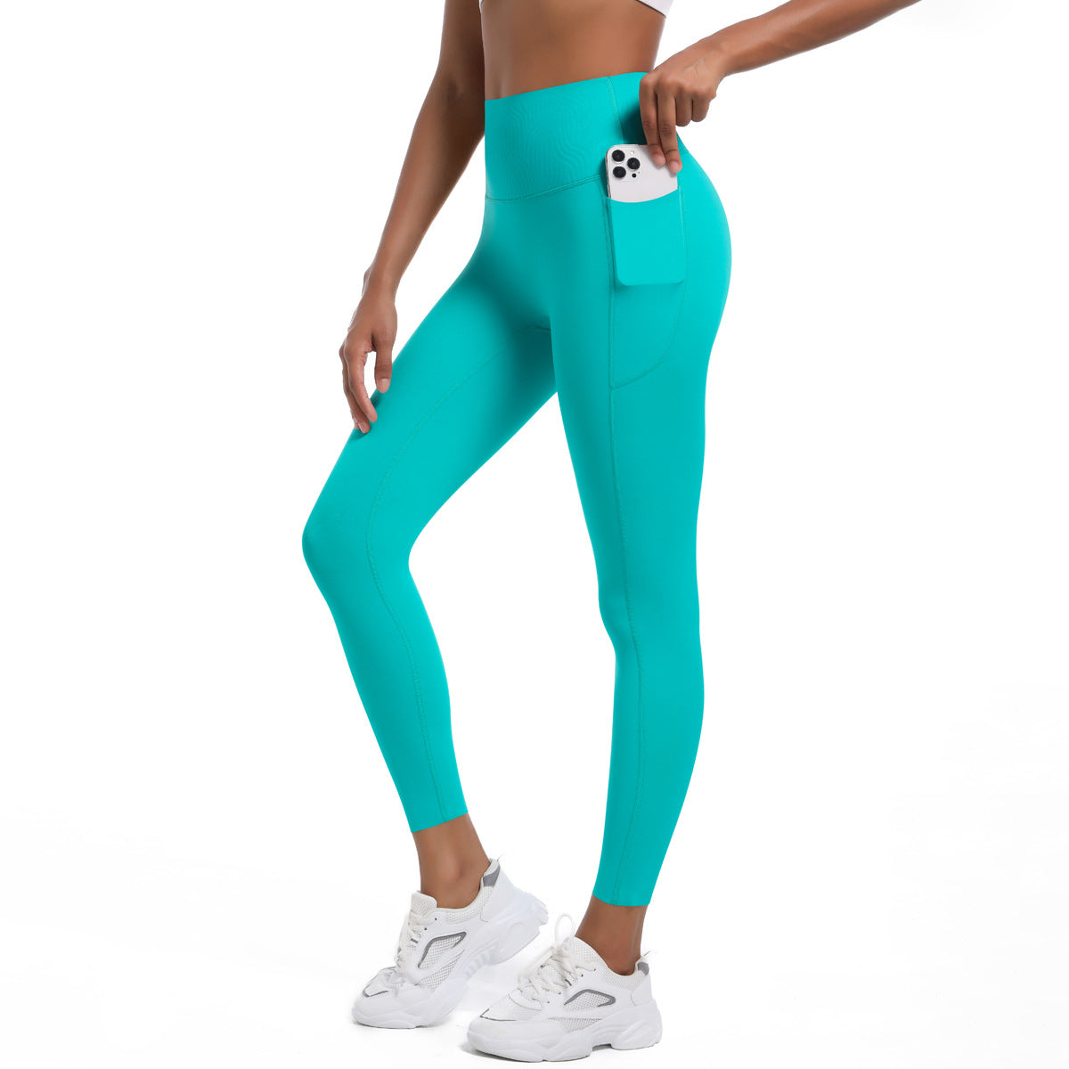 Seamless High-Stretch Double-Sided Nylon Yoga Leggings – Pocket & Tight Fit