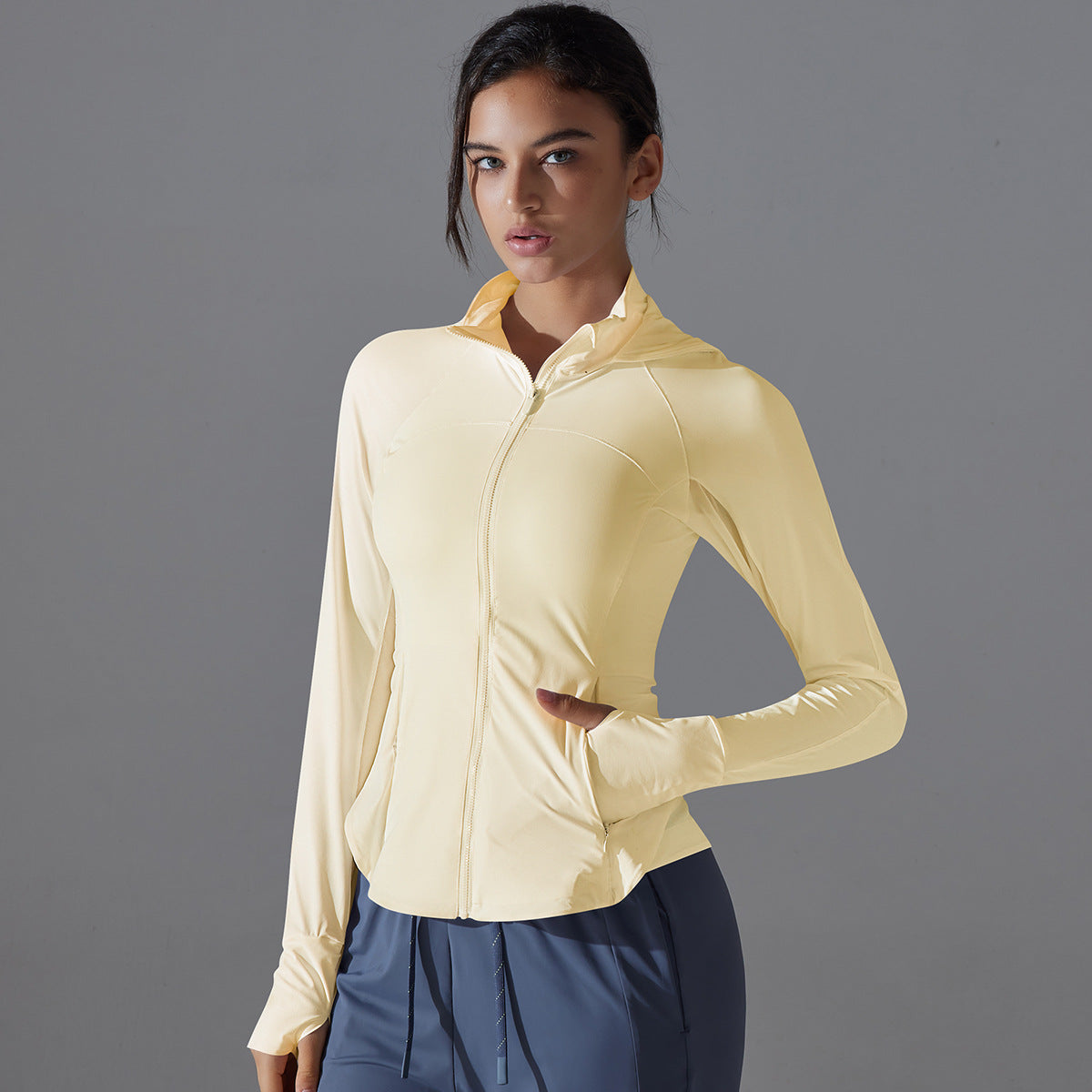 Ice Silk Cooling Long Sleeve Yoga Top – Breathable Summer Jacket