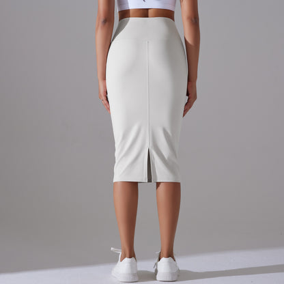 Barely-There High-Waist Bodycon Yoga Skirt – Mid-Length, High-Stretch