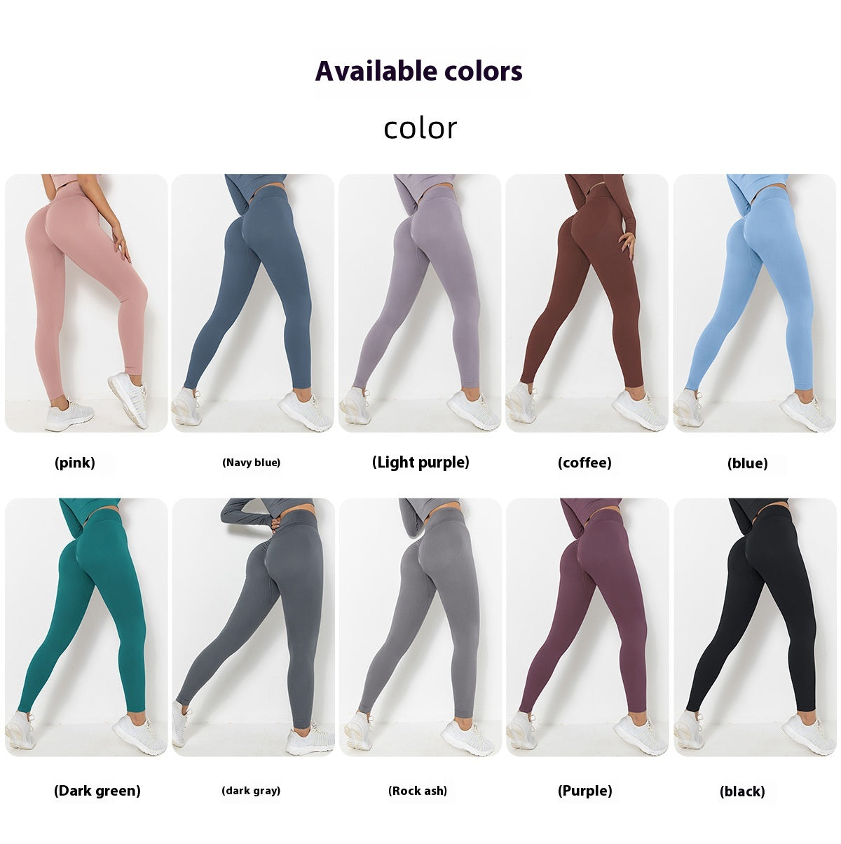 High-Waist Peach Lift Yoga Leggings – Stretch Fit for Training & Outdoor Runs