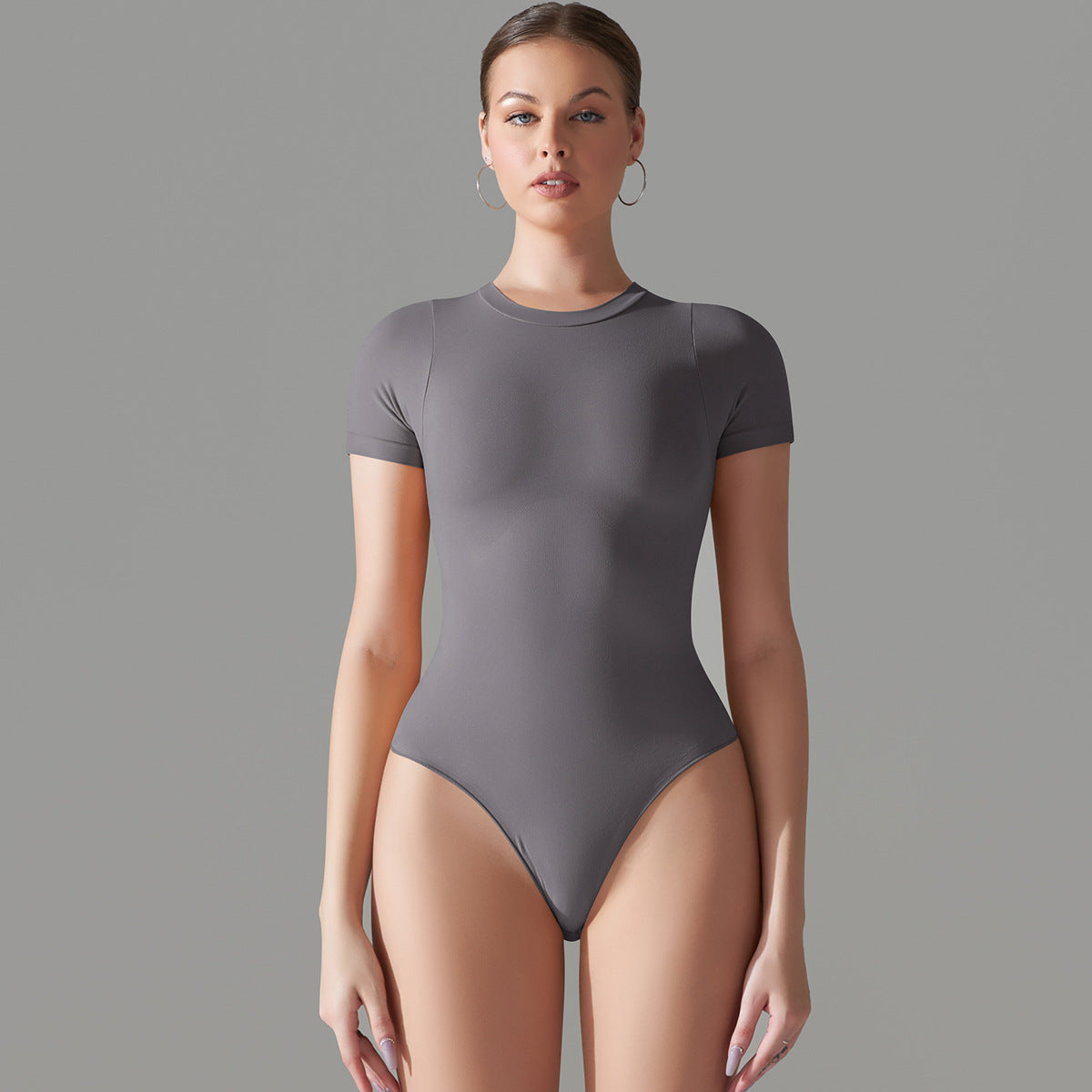 Seamless High-Lift Short Sleeve Bodysuit – Shaping Yoga Outfit